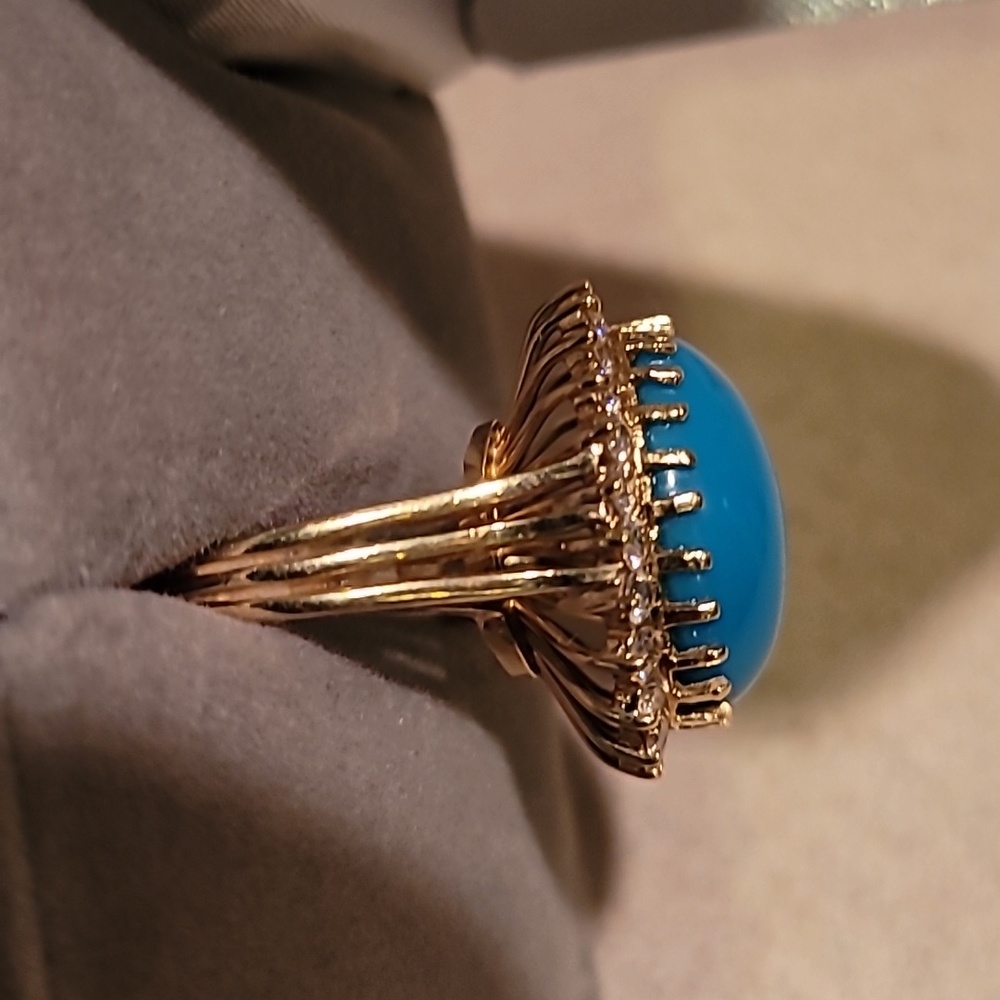 18k Vintage Torguise Sleeping Beauty Gemstone Ring - Picture 7 of 7
